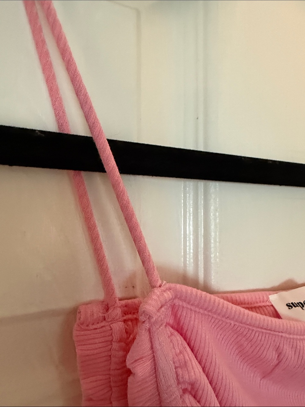 Superdown Pink Ribbed Ruffle-Trim Camisole - Picture 4 of 4